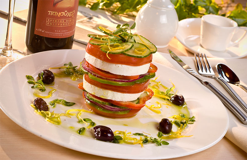 Mozerella, tomatoes, basil, a little olive oil.