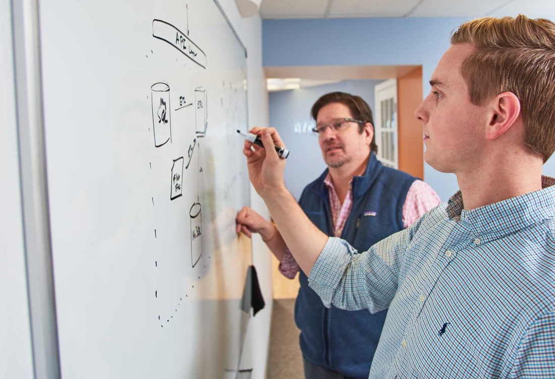 candid corporate lifestyle photography classics: Working it out on the white board