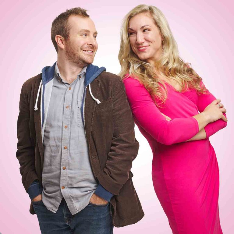 Character portrait of Jeff Mitchell as Emmett Forrest and Amanda Casale as Elle Woods, Footlight Club's production of Legally Blonde