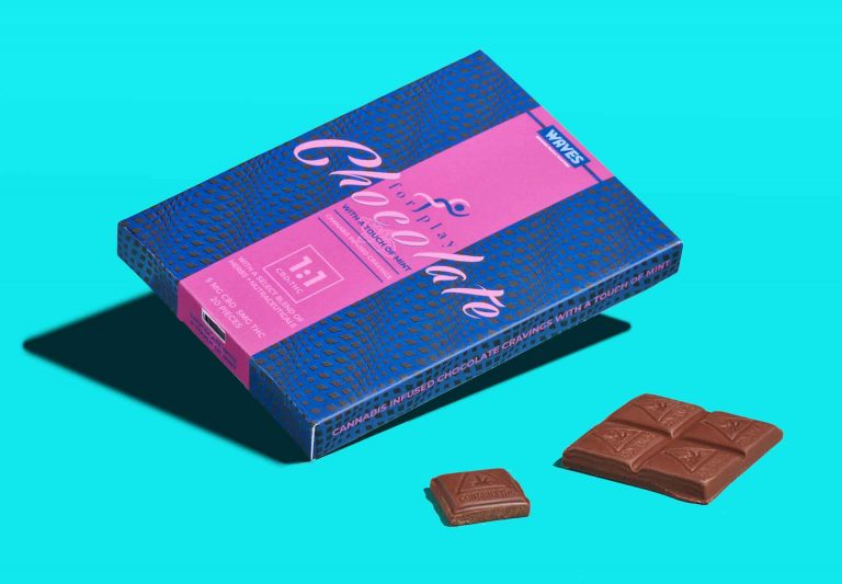 For Play Chocolate Cannibis infused chocolate bar packaging