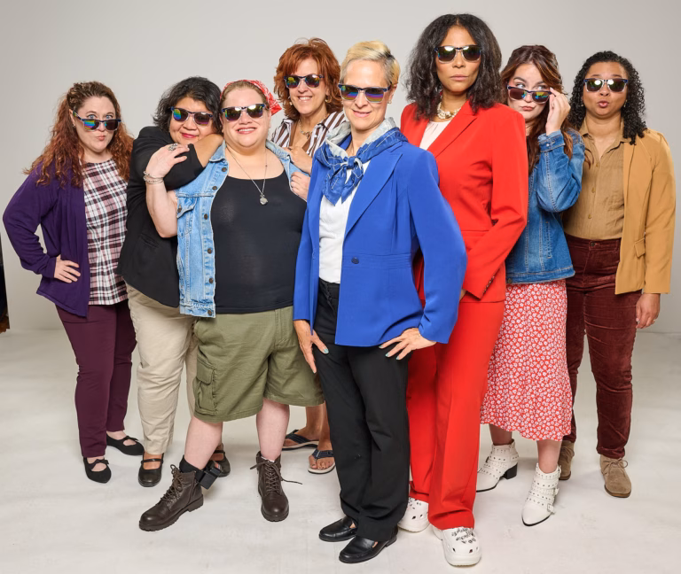 l-r: Elizabeth Bean, Vivien Lui-Somers, Talia Bashau Fahy, Katherine Light, Joanne Loetz, Margaret McLoughlin, Juliette McClendon. The Cast of POTUS, written by Selina Fillinger. A Footlight Club Production, directed by Maryann Zschau, produced by Michael Colford.